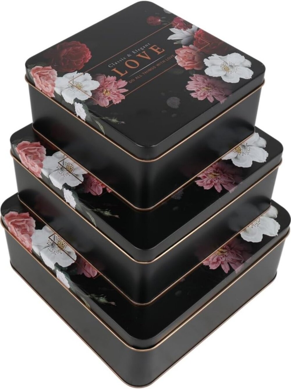 Charming Decorative Storage Box Set - Rustic Tin Containers for Candy, Cookies